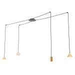 Emibig Lampa Wisząca Fuji Stal Złoty | Nadaje Się Do 1x E14 - Max 10W, 1x GU10 - Max 10W, 2x GX53 - Max 10W